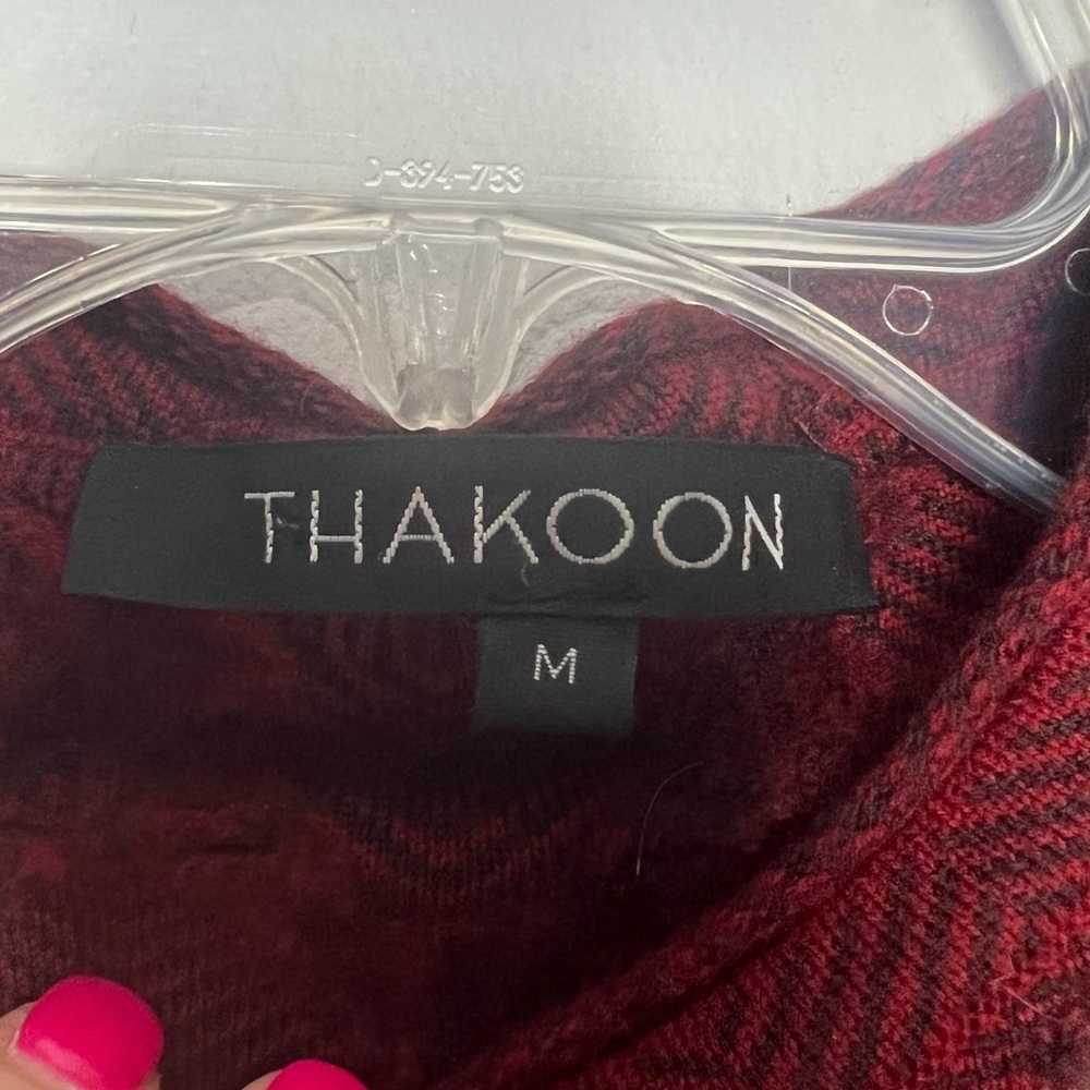 Thakoon Burgundy Open Knit Wool Sweater Midi Dress M Savannah Guthrie - Picture 7 of 9